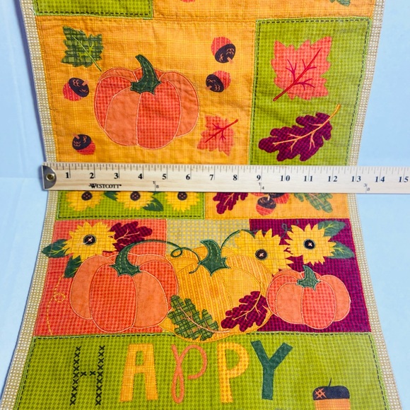 Autumn / Fall  Stoneware Ceramic Pumpkin Set with Small Table Runner - Picture 4 of 15